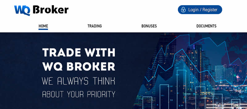 Сайт брокера-мошенника WQ Broker