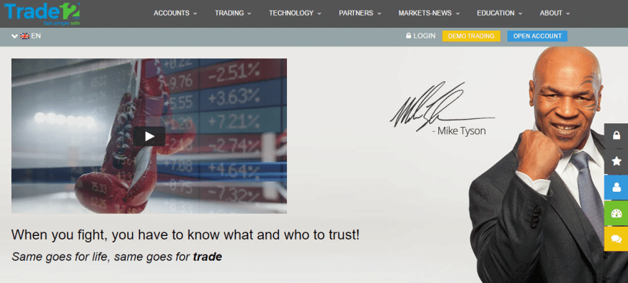 Обзор сайта брокерской компании Trade12